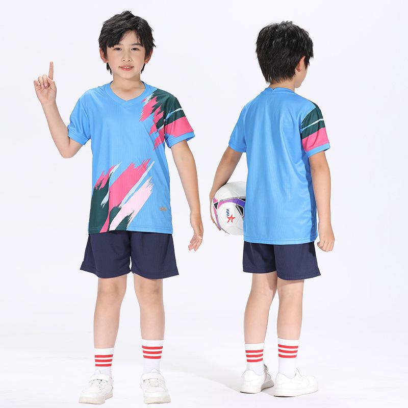 Children's Football Jersey Sets, Boys' and Girls' Quick-dry Short-sleeve Training Elementary School Soccer Match Team Uniforms