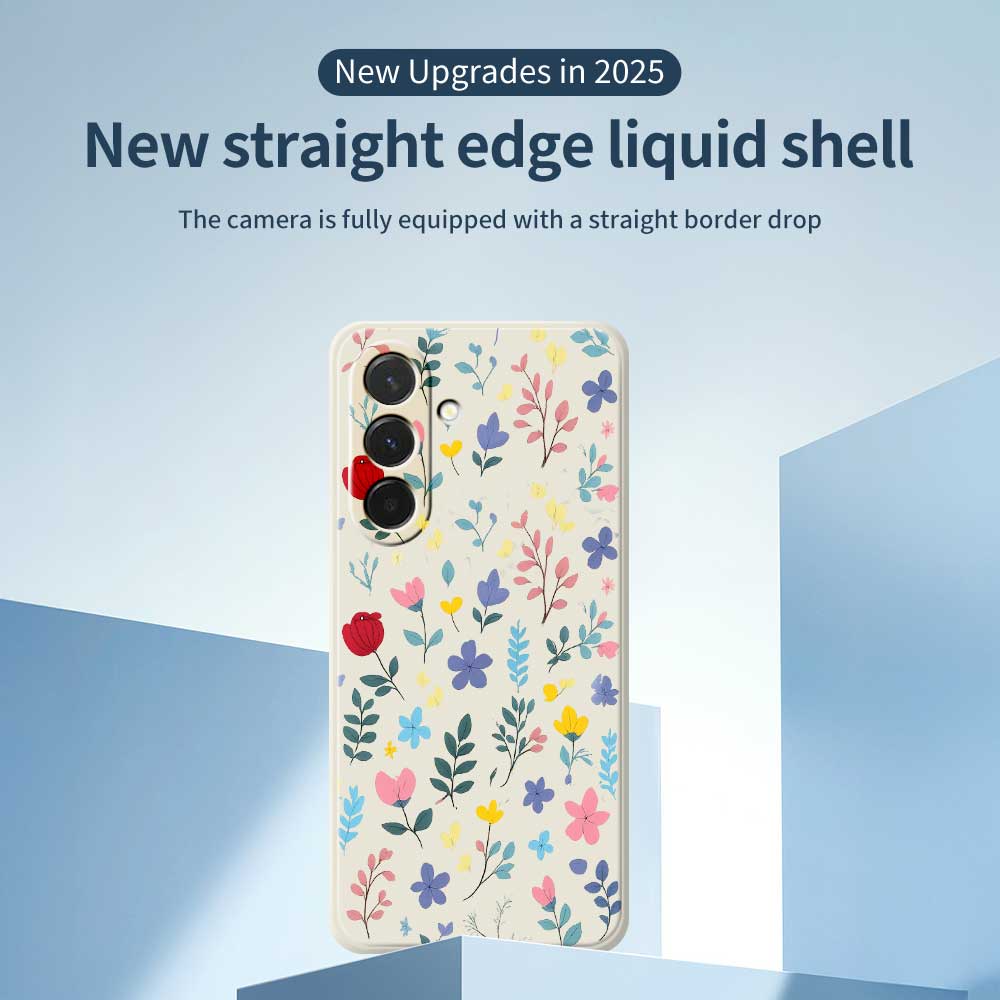 For Samsung Galaxy A36 5G Case Colorful Flower Branches Pattern Printing Straight Edge TPU Phone Back Cover