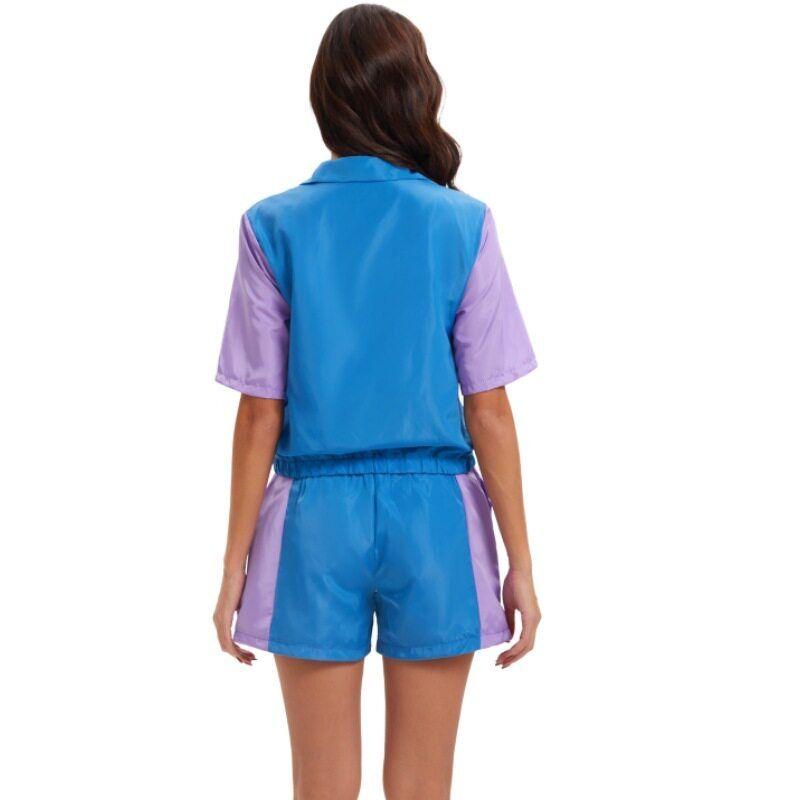 Carnival Clothing Retro 80S Disco Fashion Zippered Sportswear Two-Piece Set Trendy Party Stage Outfit