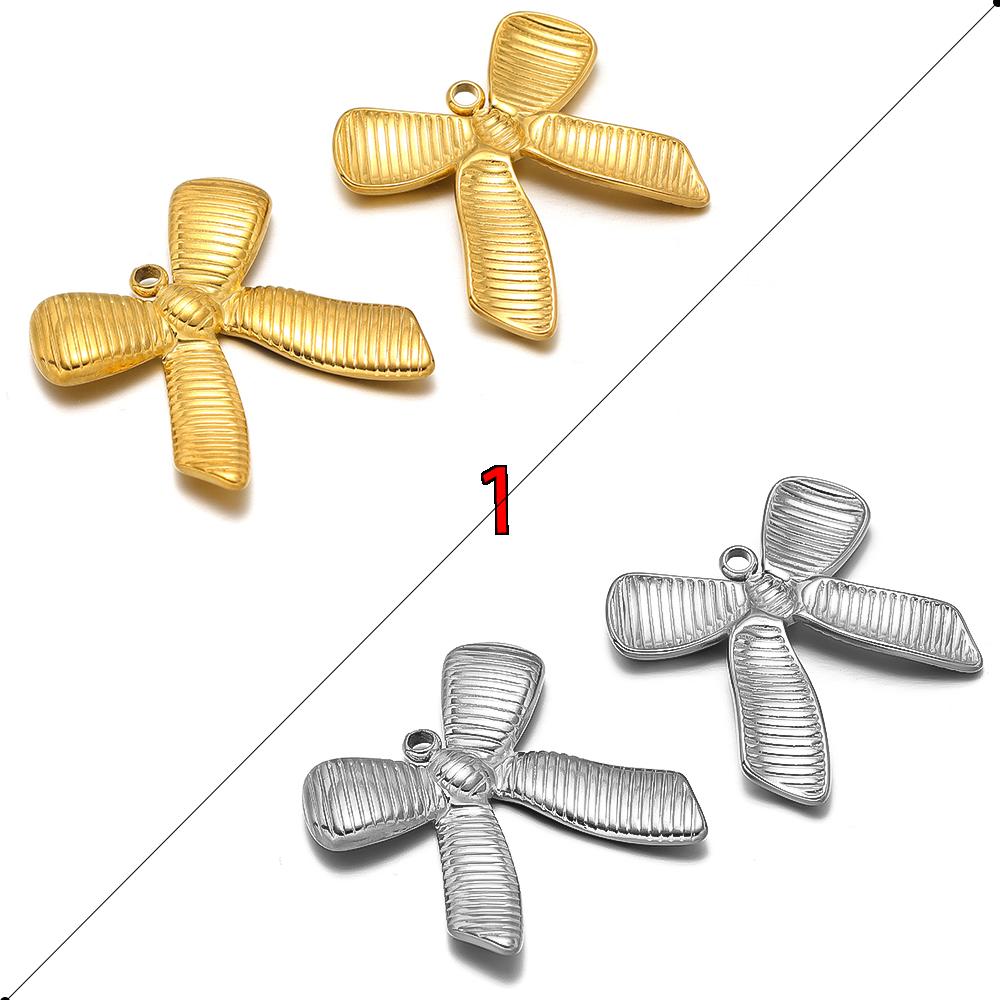 5pcs Stainless Steel Bow Knot Cute Fashion Summer Series Simple Style Pendants for Necklace Earrings Making Handmade DIY Jewelry