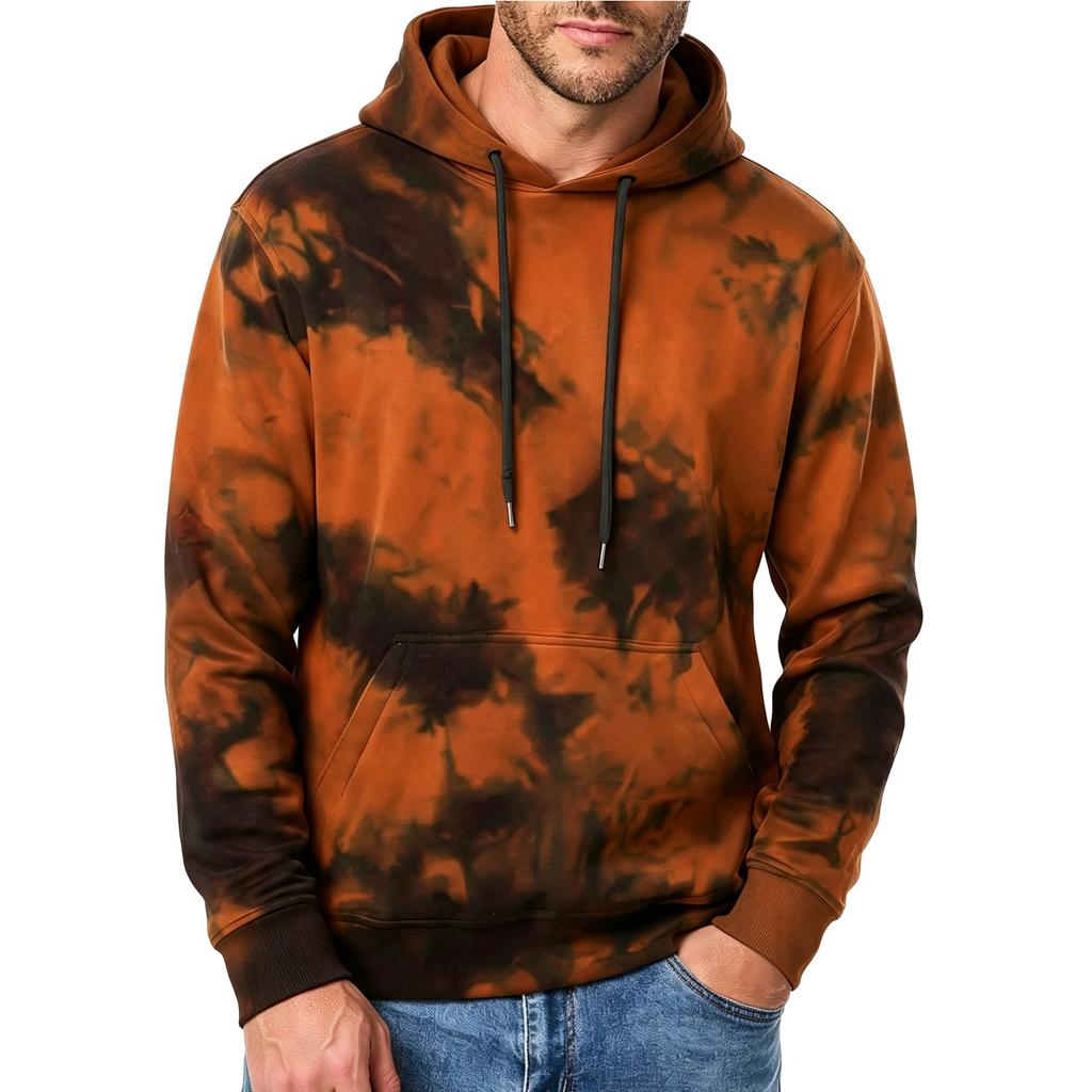 Halloween Flame Print Hoodie with Fiery Pattern for Costume Party
