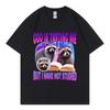 God Is Testing Me But I Have Not Studied Raccoon Funny Meme T Shirt Fashion Y2k Oversized Tshirts Unisex Casual Cotton Tshirt
