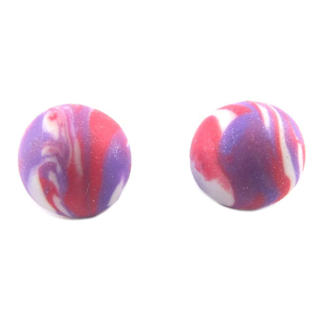 

Les Trésors De Lily [Q9877] - Серьги Artisan Candy розовый лиловый - 11 мм