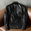 Genuine Leather Motorcycle Jacket Mens Biker Coat Real Cowhide Outerwear