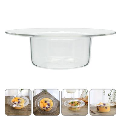 Transparent Straw Hat Shaped Glass Bowl INS Style Ice Cream Dessert Yogurt Fruit Bowls Container Kitchen Tableware