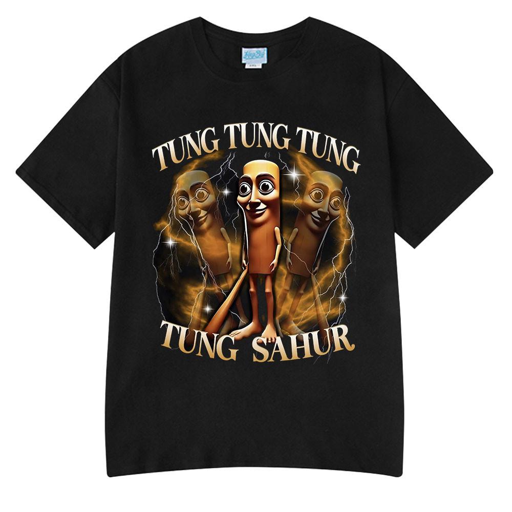 Tung Tung Tung Sahur Lustiges Baseballschläger Meme T-Shirt Herren Kleidung Mode Humor Stil T-Shirts Unisex Sommer O-Ausschnitt Oberteile T-Shirt
