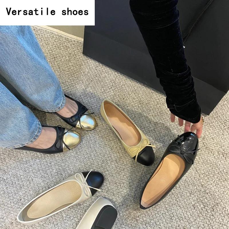 Nazouvací dámské boty Mary Jane Módní Mělké S motýlkem Dámské Pohodlné Mix barev Chůze Baleríny Obuv