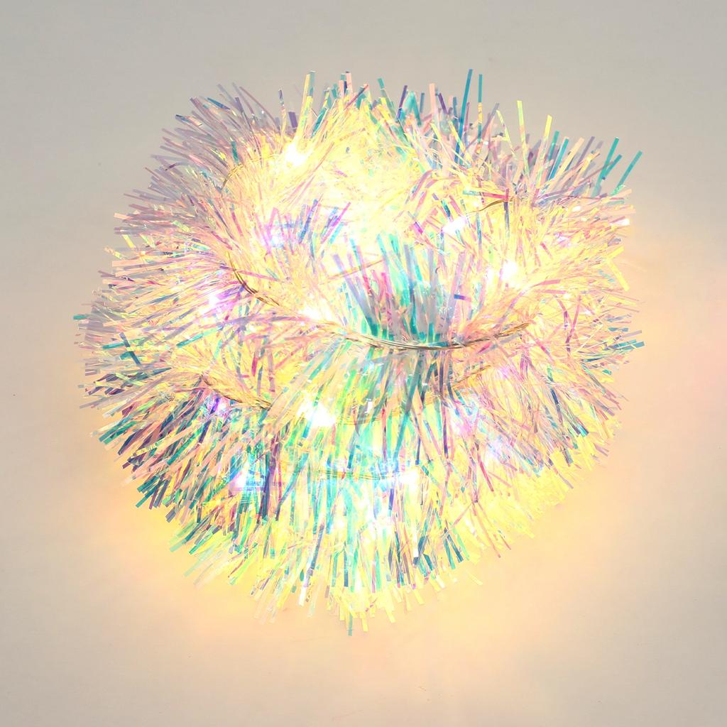 Christmas Iridescent Artificial Madder Colorful Foil Tassel Garland Christmas Tree Wedding Birthday Party Home Decor Supplies