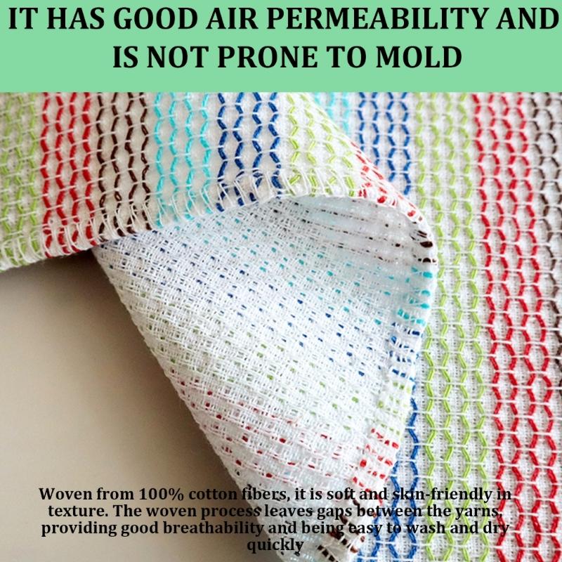 4Pcs Soft Absorbent Cotton Kitchens Towels Quick Drying Dishwashing Cloths Cleaning Rag For Glassware Surfaces