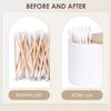 Cotton Pad and Qitp Holder, Small Plastic Cotton Swabs Dispenser with Lid, Bathroom Accessories Storage Organizer