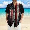 Men's Casual Casual Independence Day Print Short-sleeved Shirt
