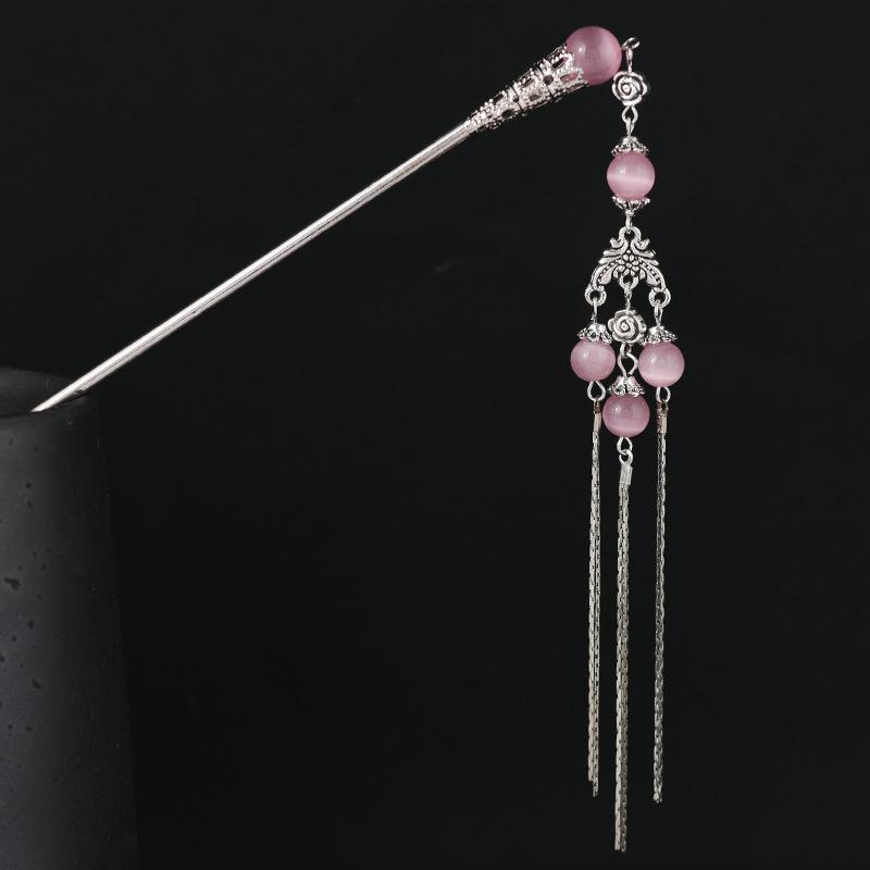 Handmade original design antique fringed hairpin long step hairpin hairpin hairpin head jewelry female