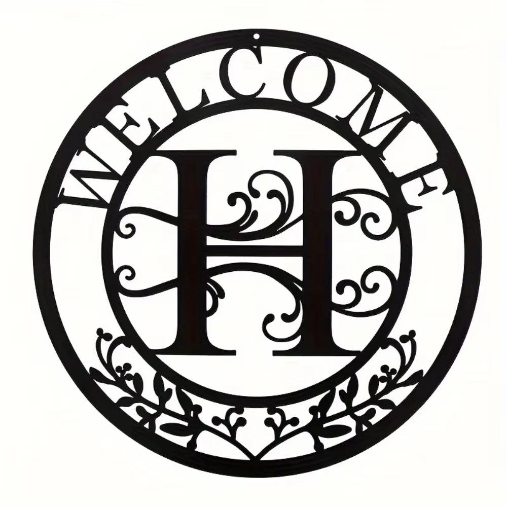 1pc Personalized Family Name Metal Sign (12in) - Letter Design Birthday Gift