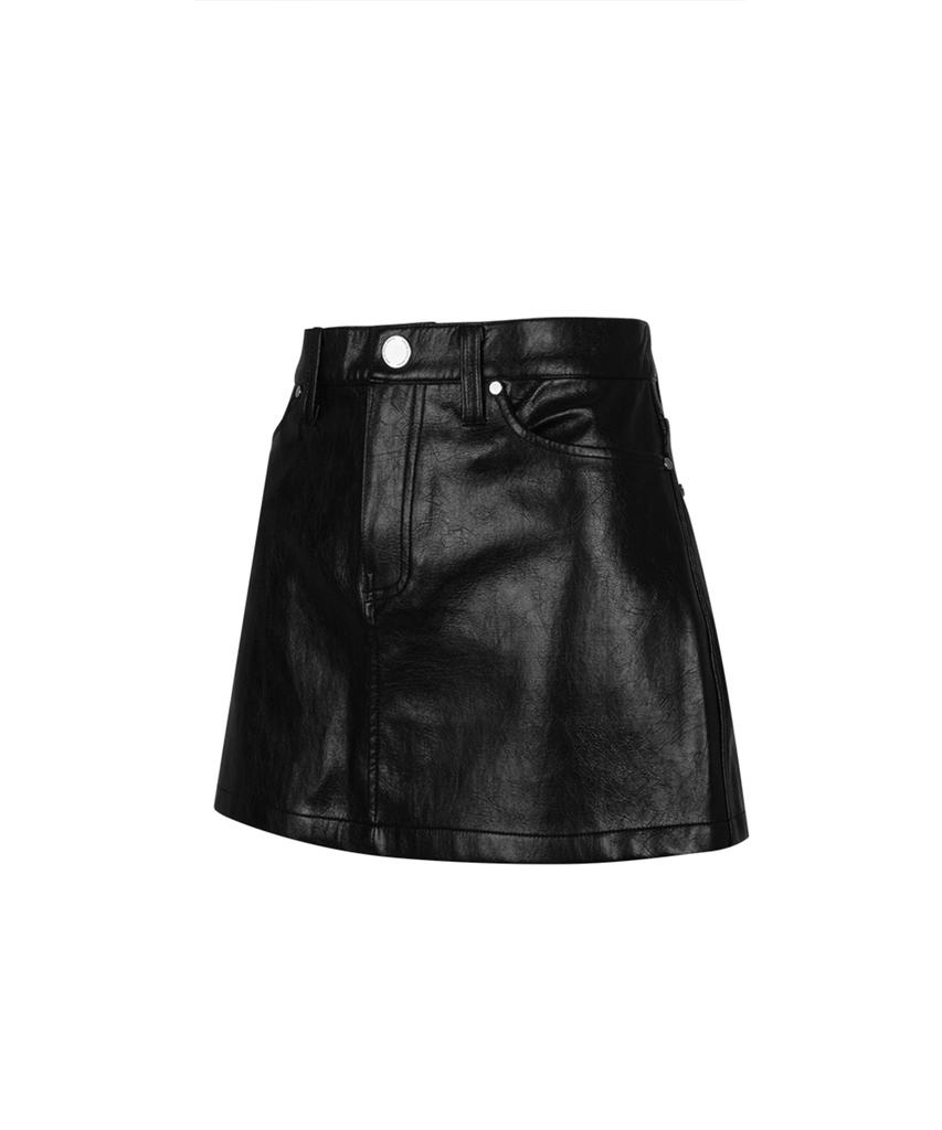 Mehr als Schwarz Logo Leder Bikerrock