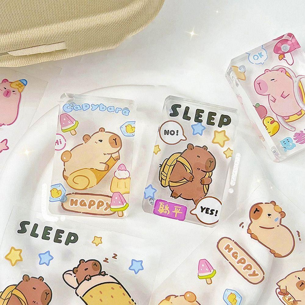 20 Pcs/Bag Kawaii Pink Capybara Stickers Funny Decorative Decals Cartoon Poster Student