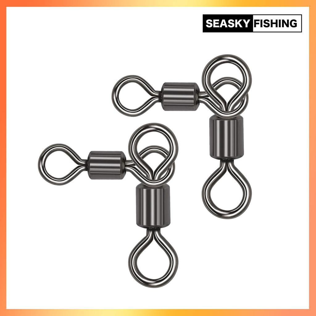 SEASKY Power Value Pack of Stainless Steel High Strength Corrosion for Boat Fishing Snap Fishing Rig Swivel, 50, Alloy, & Resistant, Fishing, Tackle,