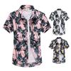 Stylish Men Holiday Short Sleeve T-shirt With Vibrant Hawaiian Floral Patterns