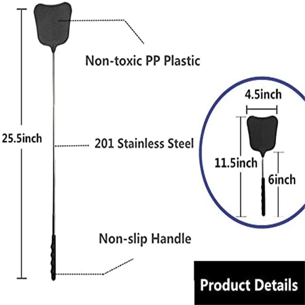 Teleskopiska flugsmällor Slitstark plast Kraftig flugsmälla Med rostfritt Myggavvisande verktyg Heminredning Verktyg
