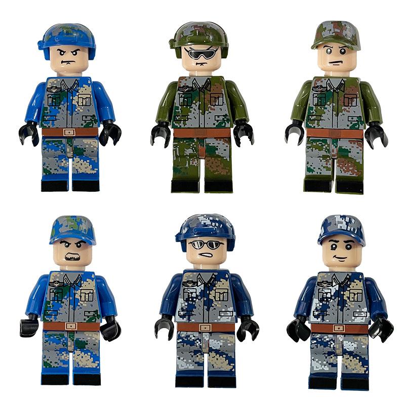 Sea, Land And Air Building Block Dolls Chinese Modern Military Dolls Assembled Boys Educational Toys