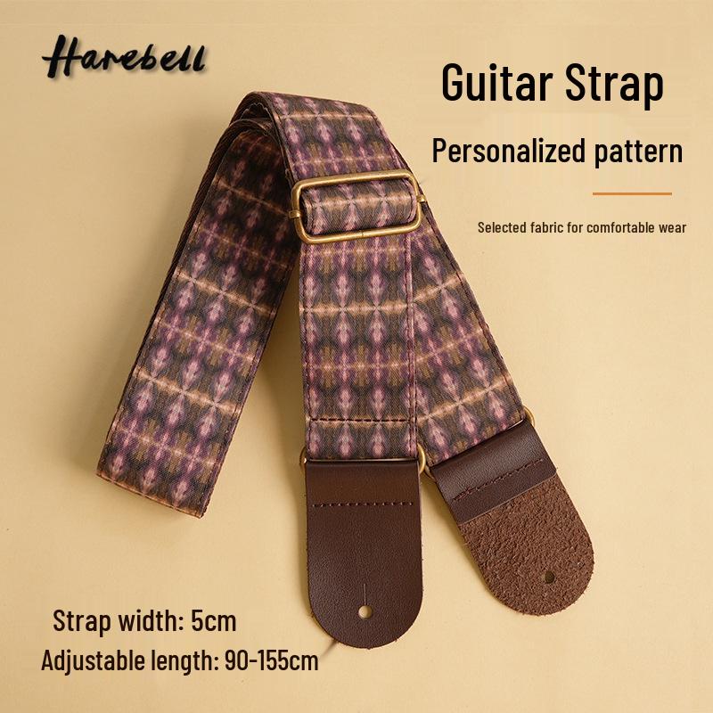 Retro Dark Style Purple Shadow Faux Leather Guitar Strap