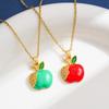 Exquisite Christmas Apple Pendant Necklace with Niche European & American Design