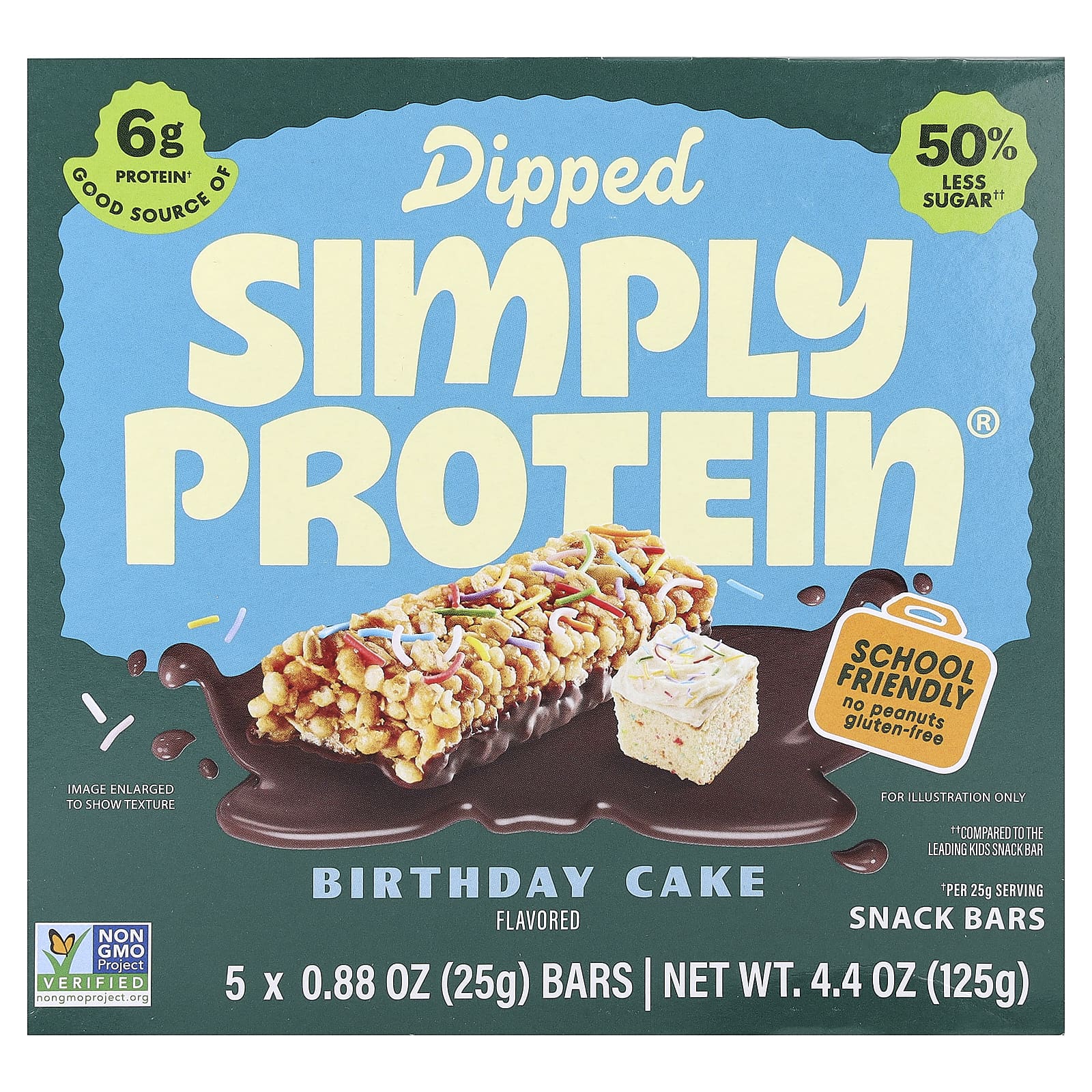 

Simply Protein, Батончики для перекусу Deep, День народження, 5 батончиків, 25 г (0.88 унції) Кожен