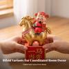 Horse Token Bank Box with God of Wealth Tabletop Glossy for Bookshelf
