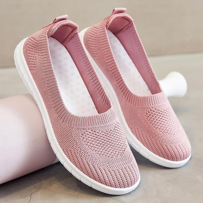 Summer mother shoes new women's shoes casual flat single shoes one pedal breathable soft sole old Beijing cloth shoes women