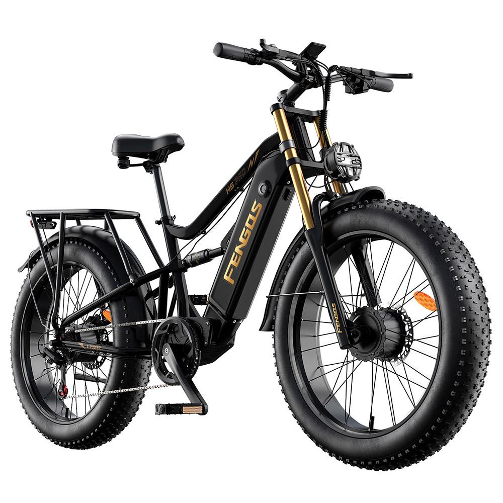 Elektrické kolo FENGQS H6 PRO Dva 750W motory 52V 17.5Ah Baterie 26*4.0 palcové Pneumatiky 60km/h Maximální Rychlost 140km Maximální Dojezd 7rychlostní