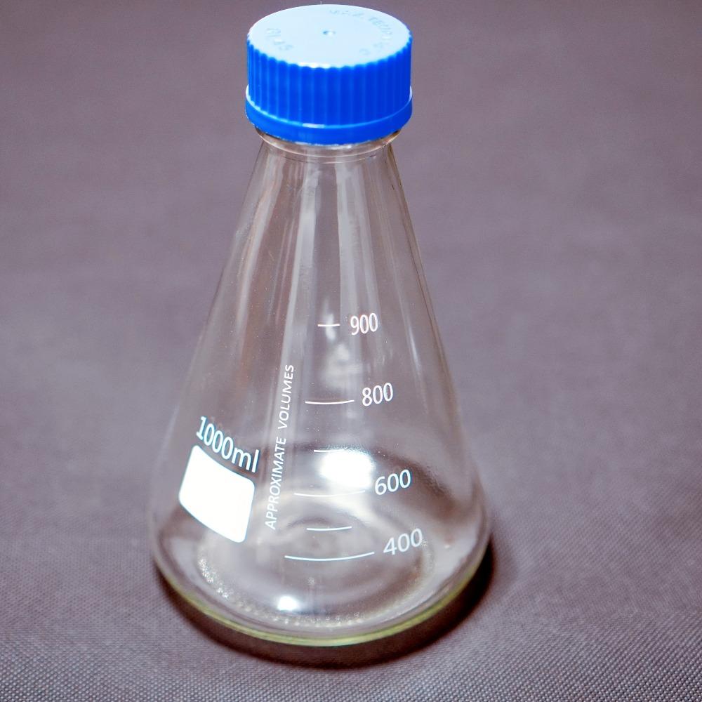 Fiaschi Conici in Vetro da 100-1000ml con Tappi a Vite Blu Fiaschi Triangolari da Laboratorio Bottiglie per Reagenti Chimici Bottiglia Sigillante