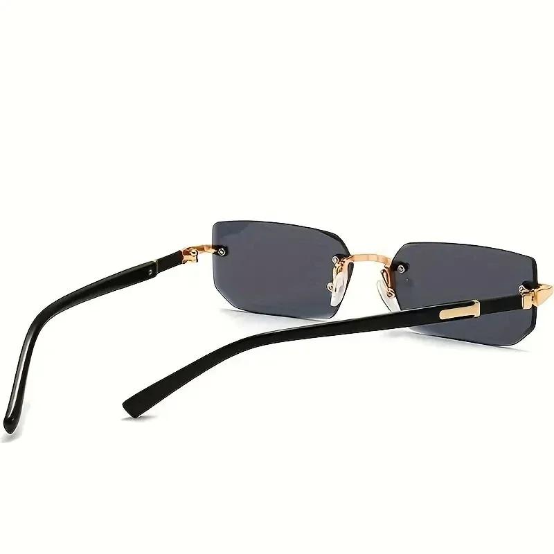 Randlose Sonnenbrille Rechteckig Mode Beliebt Damen Herren Shades Klein Quadratisch Sonnenbrille Für Weiblich Männlich Sommer Reisen
