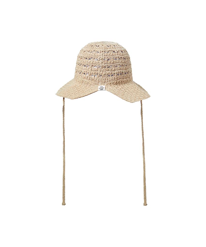 THE GREEN LAB String Knit Beach Bucket Hat [Beige]