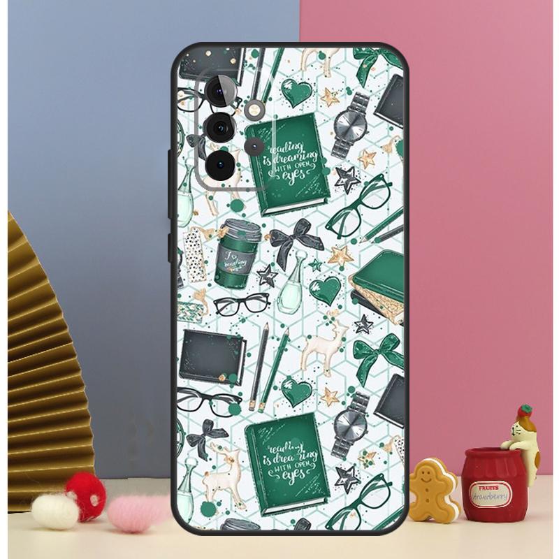 Books And Coffee Case For Samsung Galaxy A52 A72 A13 A33 A53 A14 A24 A34 A54 A15 A25 A51 A71 A12 A32 Cover