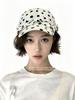 Cappellino da Baseball in Lino a Pois Francesi Donna Stile Morbido Elegante Traspirante Cappello da Sole Estivo Casual con Visiera