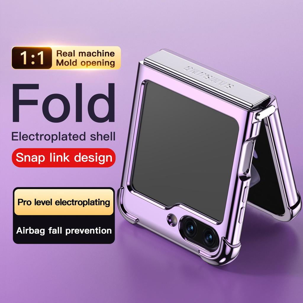 Kompatible Samsung Z Flip7 Galvanisierte Transparente Fallschutzhülle