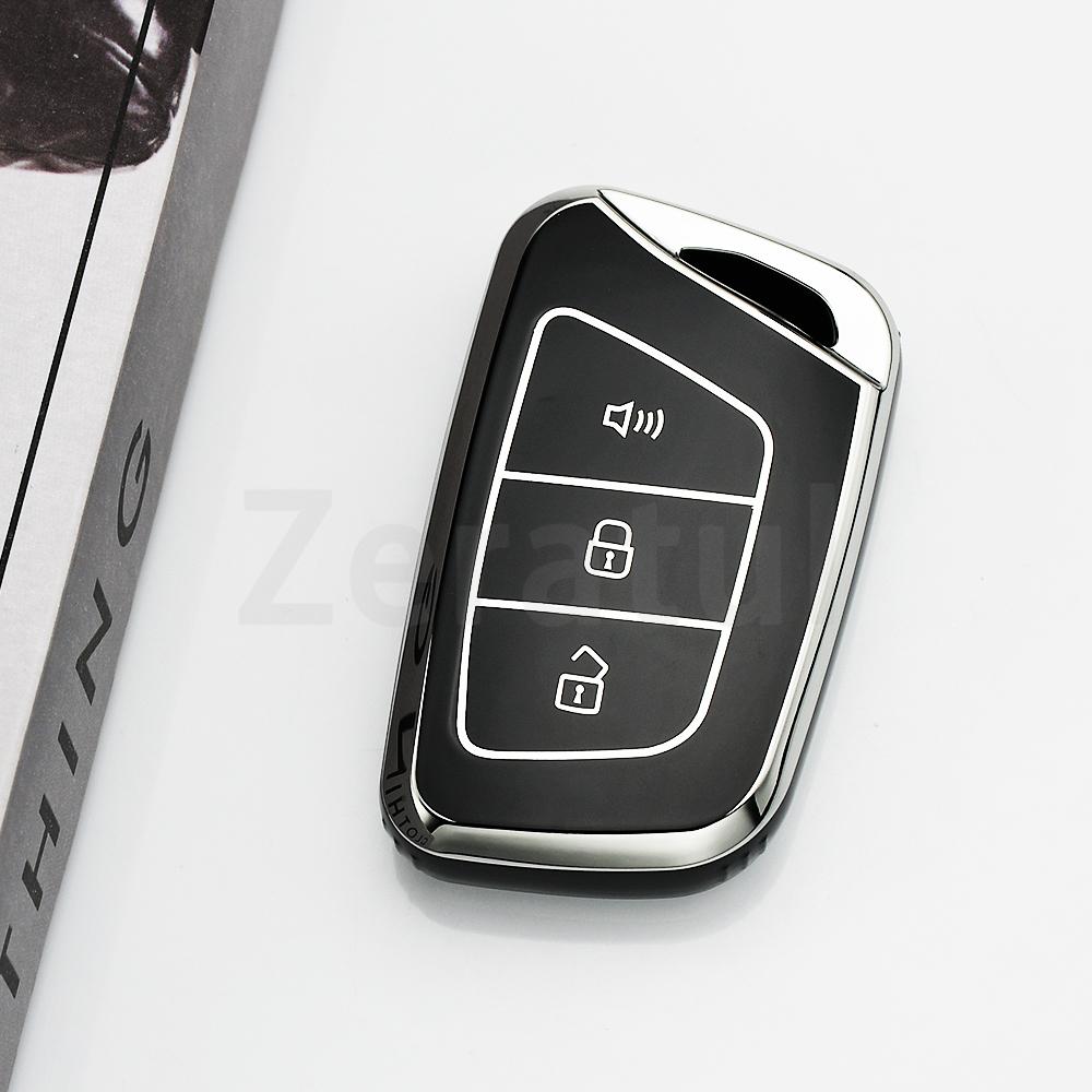 Auto Shell Fob For Jac Jiayue X7 Ic5 Iev S4 7S T8 A5 X4 Refine S4 S7 M6 Silver Edge Tpu Car Key Case Keyless Cover Accessories