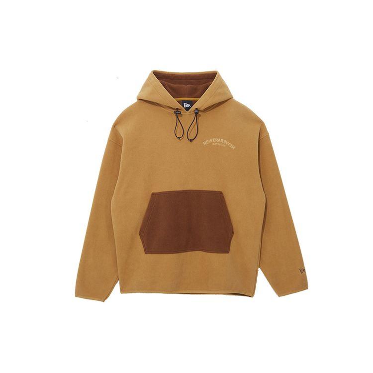 New Era Fleece Color Block Spliced Hoodie Unisex Hoodies Brown 13038787