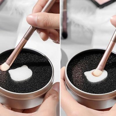 Make-up-Pinsel-Trockenreinigungsbox Doppelte Verwendung Lidschattenpinsel Farbentferner Schwammbürste Waschbürste Reinigungsset