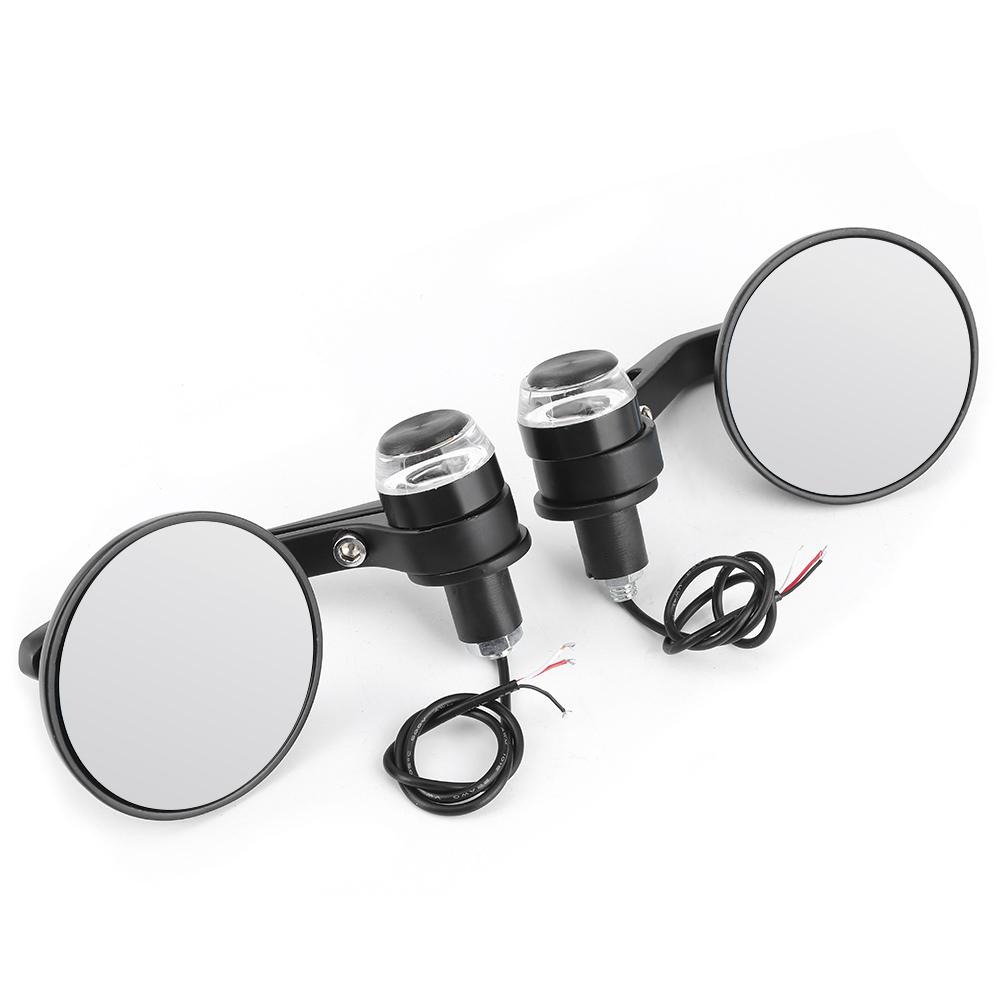 

2 шт. 22 мм 78 дюймов круглые зеркала заднего вида на руль со светодиодным указателем поворота универсальные для