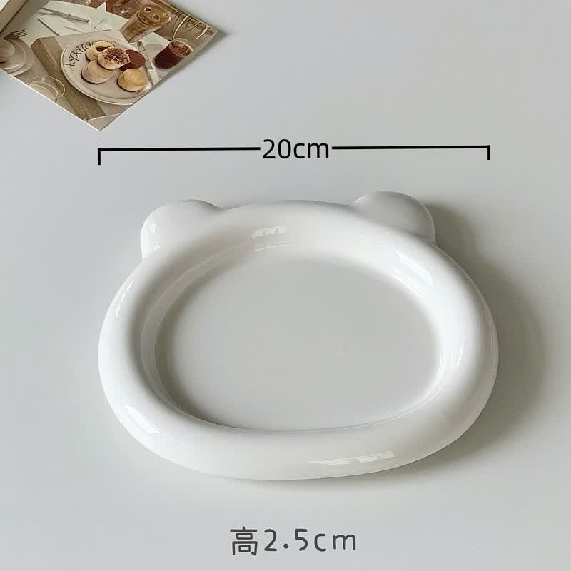 Deouxingguang Cute Bear Head Ceramic Plate