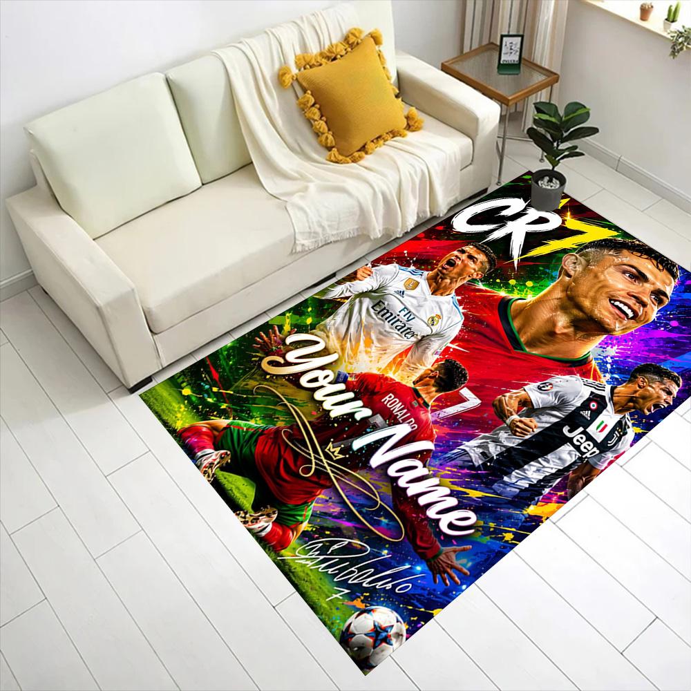 Cristiano Ronaldo (102) Customized Name Floor Rug Office Rug Design for Balcony Kitchen Decorate Room Playrooms Anti-slip Rug Decorate Offices