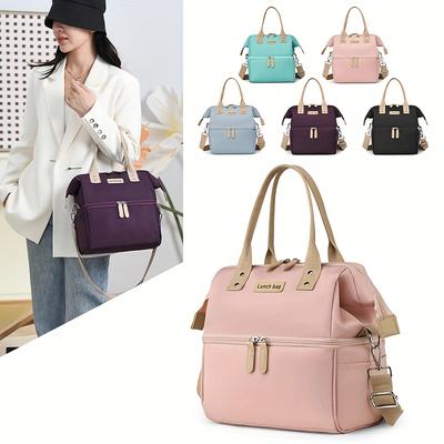 Stylish Large Capacity Insulated Lunch Bag, Casual Fashion Storage Pouch, Keeps Warm and Cold, Suitable for Work, Camping, Non Food Contact