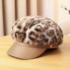 Women S Fashion Versatile Fleece Lined Leopard Print Beret Hat For Autumn Winter