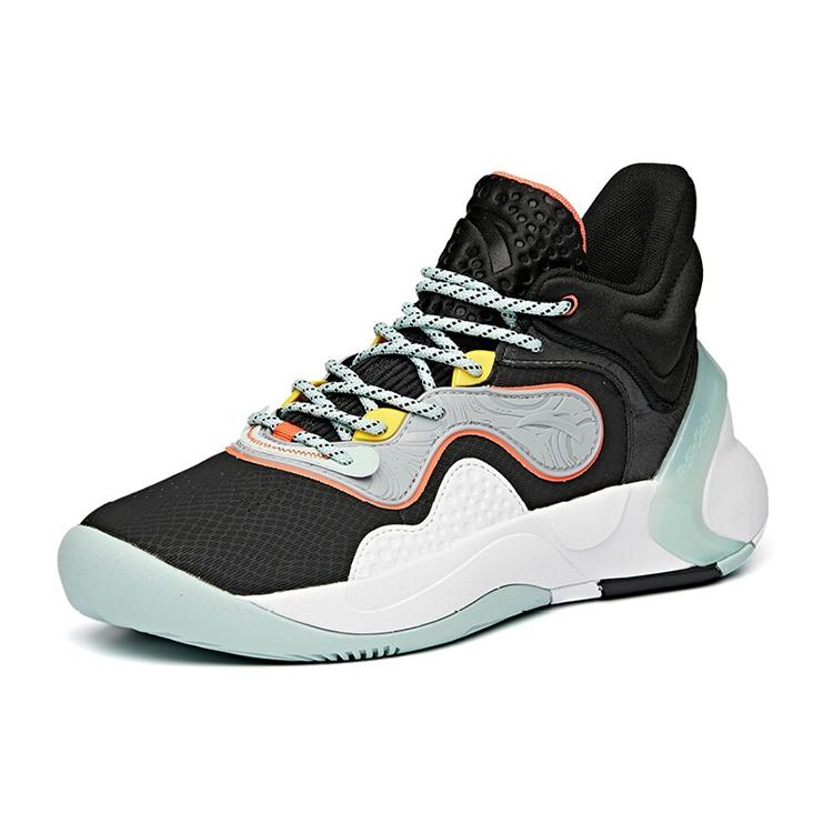Anta Speedy Decision KT Thompson Cushioning Anti-Slip And Wear-Resistant Mid-Top Basketball Shoes Black Gray Green 112041612-7
