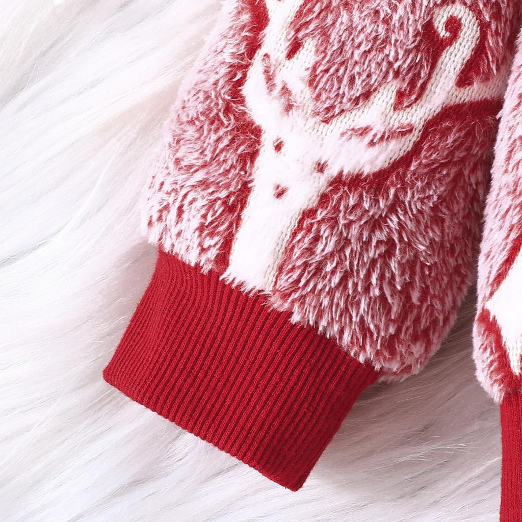 Kids Christmas Long Sleeve Round Neck Top and Pants Set for Boys Girls, Cute Winter Warm Outfit