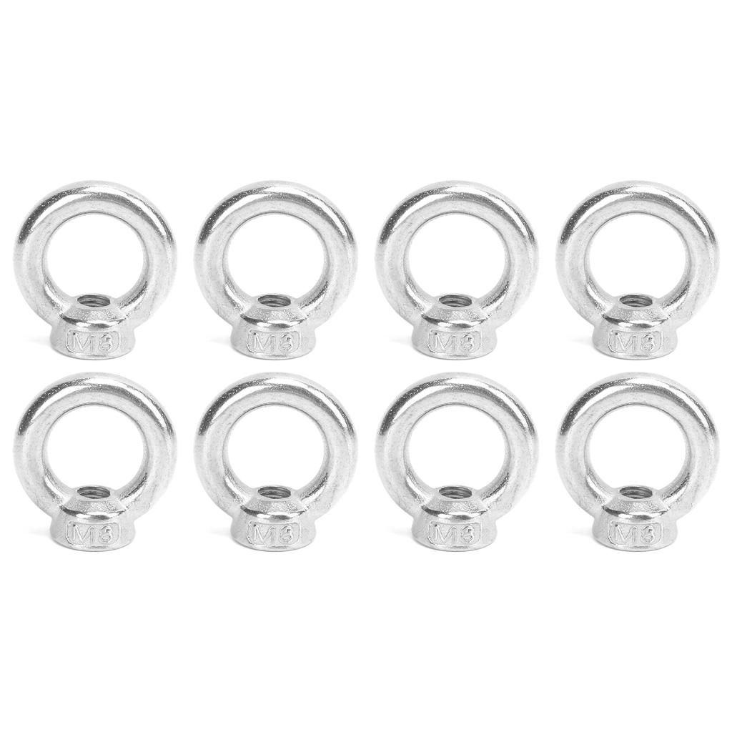 8pcs Eye Nuts Stainless Steel Outdoor Lifting Tools for Ocean Industry Yachts Motor Boats Assault