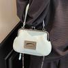 Fashion Trend Simple Light Luxury Oil Wax Leather Portable Clip Dinner Bag Versatile Korean Foreign Style Messenger Change Bag Woman