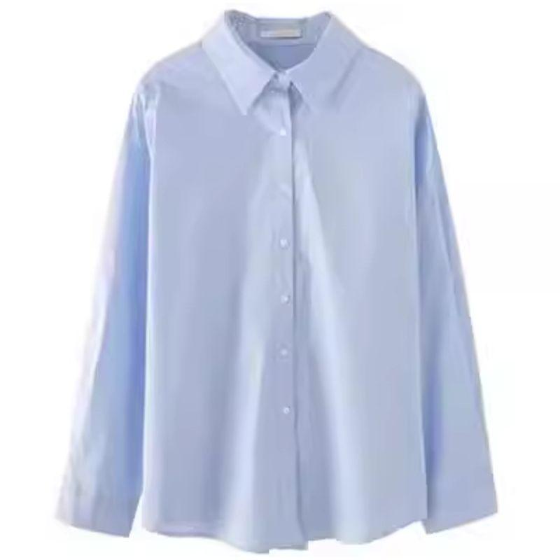 

Весенний свитер с круглым вырезом, свободный, нежный, осенне-зимний, с маленькой золотистой пуговицей Blue shirt XL [Suggested 57.50 kg-65.00 kg]]