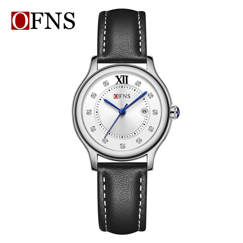 Fashion Ofns Top Brand Women's Quartz Watch Trend Simple Exquisite Leisure With Calendar Waterproof Leather Watches