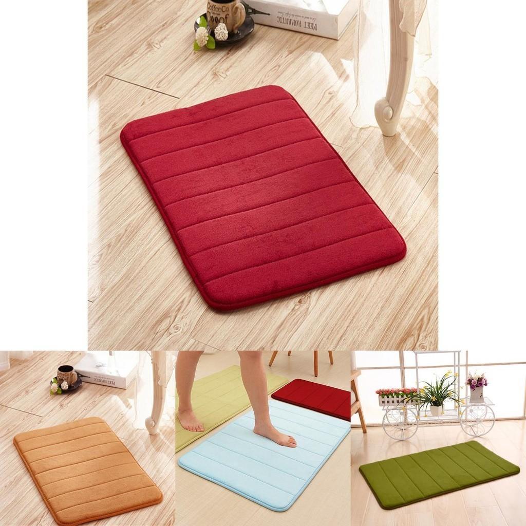 Ultra-absorbent Memory Foam Bathroom Rug In Plush Coral Velvet For Ultimate Comfort